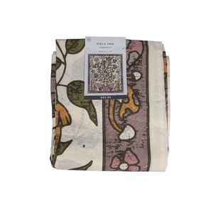 Earthbound Tapestry with Floral Design - Cream and Pink